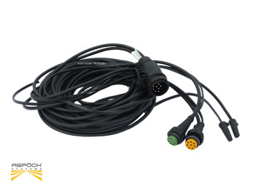 Aspock Wiring Harness 13-Pin Plug, 8-Pin Bayonet, 8 Metres
